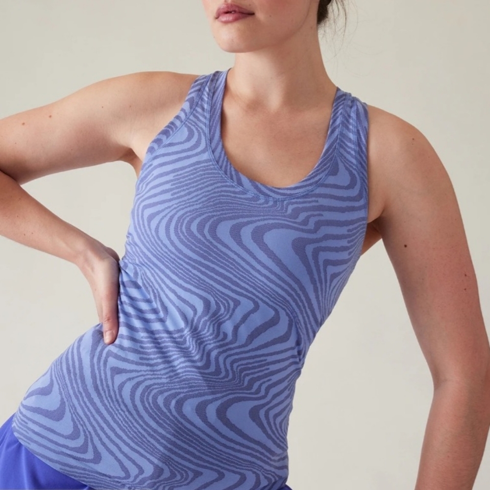 Athleta Momentum Seamless Tank Blue Wave Small